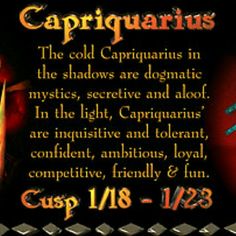 the caption for capriquarius is shown in this image