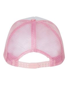 Foam Mesh-Back Trucker Cap - WHITE/ PINK - ADJUSTABLE | Valucap Foam Mesh-Back Trucker Cap in White/Pink Size Adjustable | Polyester Cheap Pink Baseball Cap For Beach, Pink Trucker Hat With Curved Visor, Pink Sporty Baseball Cap With Curved Visor, Sporty Pink Baseball Cap With Curved Visor, Pink Sporty Cap, Sporty Pink Cap, Pink Sports Visor Baseball Cap, Pink Snapback Hat For Sports, Sporty Pink Baseball Cap With Curved Bill