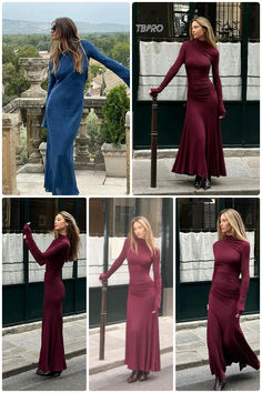 acelimosf™-Elegant slim fit long dress Fitted Velvet Maxi Dress For Fall, Elegant Long Sleeve Velvet Midi Dress, Luxury Long Sleeve Velvet Maxi Dress, Elegant Long Sleeve Brown Sweater Dress, Elegant Long Sleeve Non-stretch Sweater Dress, Long Fitted Dresses, Long Skirt, Long Dress, Slim Fit