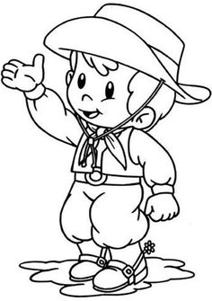 a drawing of a boy in a hat giving the thumbs up