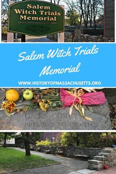 the salem witch trials memorial is located in salem, n c it's surrounded by trees and flowers