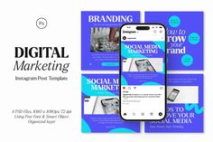 Digital Marketing Instagram Post Template, Social Media ft. sagesmask & marketing - Envato