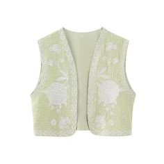 Vest Jacket Outfit, Floral Waistcoat, Floral Vest, Open Front Vest, Waistcoat Woman, Crop Vest, Hippie Top, Style Indie, Embroidered Cardigan