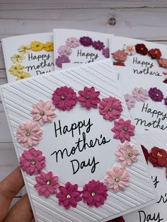 handmade mother's day cards with flowers on them