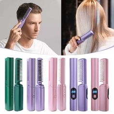 Wireless Mini Hair Straightener, Electric Straightening Comb, 2 in 1 Anti-Scald Hair Straightener Brush and Curler, Portable Hair Straightener, Heating Mini Straightener for Home Material: metal Color: as the picture shows, (Due to the difference between different monitors, the picture may have slight color difference. please make sure you do not mind before ordering, Thank you!) Hot Rod Sticks Design Fab 2 in 1 Straightener And Curler Barrels for Curler Cap Silk Straighteners for Hair Hair Stra Curlers For Short Hair, Curly To Straight Hair, Mini Straightener, Steam Hair Straightener, Cordless Hair Straightener, Hair Straightener Brush, Mini Hair Straightener, Straightener Brush, Straightening Comb