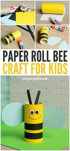 paper roll bee craft for kids