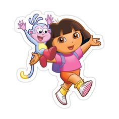 dora the monkey and her friend sticker