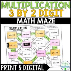 the multiplication 3 by 2 digit math maze