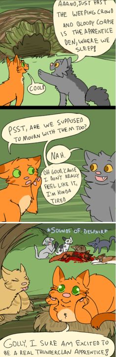 two comics with cats talking to each other