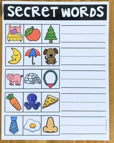 a printable worksheet with words and pictures on it