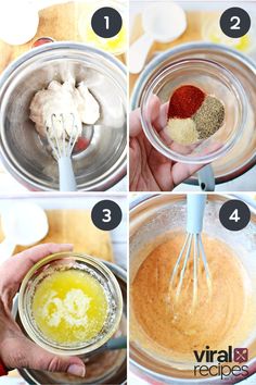 the steps to make homemade sauce in a blender with spices and seasoning on top