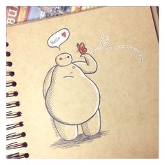 http://deeeskye.deviantart.com/art/Baymax-with-a-Butterfly-488064402 Disney Sleeve, Disney Art Drawings, The Cabin