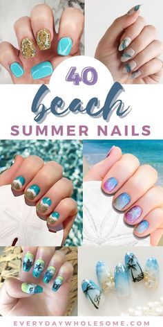 Spring Beach Nails, Tropical Vacation Nails Simple, Beach Summer Nails, Beach Toe Nails, Vacation Nails Beach, Nails Vacation, Tropical Vacation Nails, Beach Toes, Summer Nails Almond