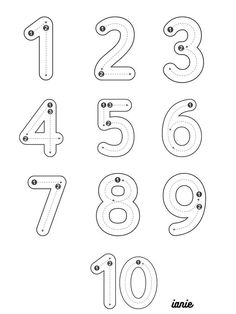 numbers that are drawn in the shape of letters and numbers to be used for crafts