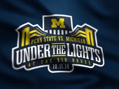 the logo for penn state vs michigan under the lights at the big house