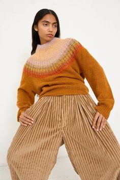 Bless - No. 77 Passenpulli Chiengora Sweater in Orange | Oroboro • Luxury Boutique • New York, NY Icon Clothing, Orange Gradient, Textile Wall Hangings, Waffle Sweater, Icon Shoes, Orange Sweater, Lauren Manoogian, Iconic Dresses, Black Crane