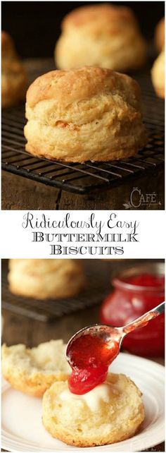 buttery biscuits with strawberry jam on top