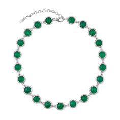 Handmade 18k White Gold Vermeil With a Brass Base with Green Onyx (Nickel Free). Made in Italy. Product Code: JLG0022-WG Wallet Chains, Circle Necklace, Pendant Rings, Green Onyx, Chain Pendants, Gold Vermeil, Ring Earrings, Necklaces Bracelets, Onyx