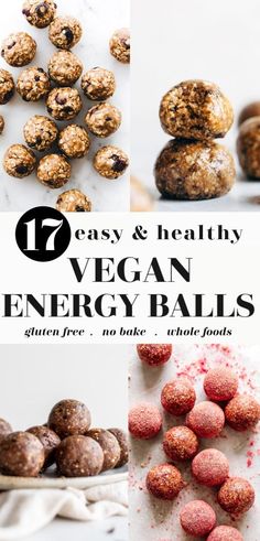 vegan energy balls collage with text overlay