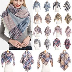 Welcome to our store 　 　 Description: 100% Brand New and High Quality Color:As picture show Pattern:Plaids/Checks Material:Cotton Style:Scarf Occasion:Casual Size Type:Regular Size:Triangle:135*135cm/53.2''*53.2'' Package included: 1 Pc Women Scarf NOTE: 1: 1 Inch=2.54 CM; 1 CM=0.39 Inch. 2: Due to different producing batches, there may be deviation of 2-3 CM for items. 3: Colors on your computer monitor may differ slightly from actual product colors depending on your monitor settings. 4: If you Tartan Scarf, Scarf Casual, Tassel Scarf, Winter Mode, Triangle Scarf, Pink Scarves, Large Scarf, Women Shawl, Warm Scarf