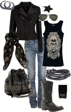 Biker Chick Outfit, Outfits With Scarves, Biker Clothing, Look 80s, Biker Shorts Outfit, Mode Tips, Cozy Fall Outfits