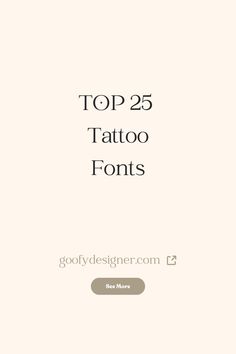 the top 25 tattoo font styles