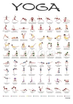 a poster showing different yoga poses and their names