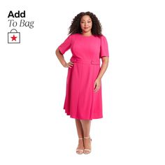 in stock Flare Midi Dress, Crepe Midi Dress, Petite Size Chart, Plus Size Fits, Flowing Skirt, Review Dresses, Womens Size Chart, Puffed Sleeves, Plus Size Dress