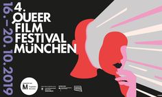 a poster for the festival munchen with a woman's head in profile