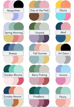 the color chart for different shades of paint