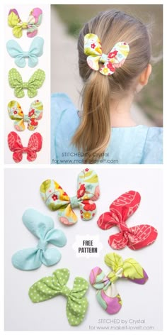 the instructions for how to make an easy hair bow with ribbon and bows on it