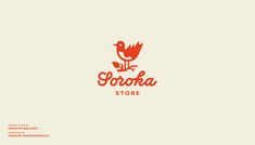 the logo for goroka store is shown in red and orange on a white background