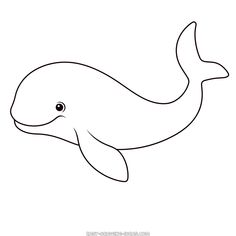 a drawing of a whale that is outlined in black and white, with the outline of its