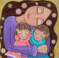 Mother Daughter Art, Mother Art, Mother's Love, Painting Media, Mom Art, Media Wall, Mothers Love, Mother And Child, Whimsical Art