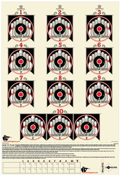 an info sheet showing the different types of arrows and numbers in red, white and black