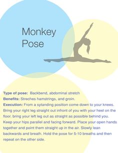 an info sheet describing how to use monkey pose