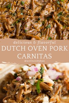 delicious and flavorful dutch oven pork carnitas is the perfect appetizer for any occasion