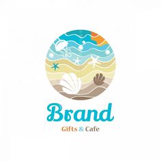 a logo for a gift and cafe with the words'brand gifts & cafe '