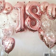 Find More Ballons & Accessories Information about 20pcs/lot Large Size 40" Rose Gold Foil 18 Number Balloon with 18" Star Round Adult girl Birthday Party Decor Anniversary Helium,High Quality Ballons & Accessories from ohh funny Party Store on Aliexpress.com 18th Party Ideas, 18th Birthday Decorations, Eighteenth Birthday, 18th Birthday Cake, Rose Gold Party, 18th Birthday Party, Adult Birthday Party, Number Balloons, Girl Birthday Party