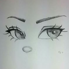 a drawing of a woman's eyes and eyebrows