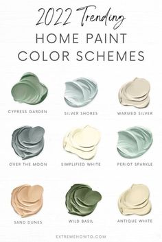 some paint colors with the words, 2012 favorite paints and their names in different shades