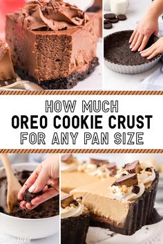 how much oreo cookie crust for any pan size