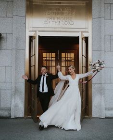 a newly married couple exiting the church after their wedding ceremony in washington, d c