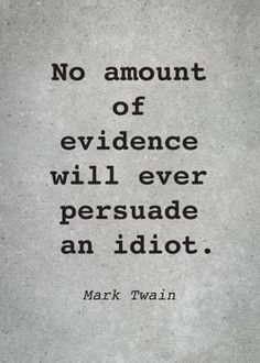 mark twain quote about evidence and persuedness on concrete background with black ink