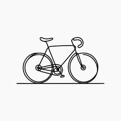 a black and white drawing of a bicycle