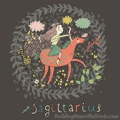 a cross stitch pattern with the words sagittrius and a girl on a horse