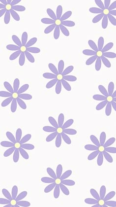 purple flowers are arranged in rows on a white background, with yellow centers and petals at the center