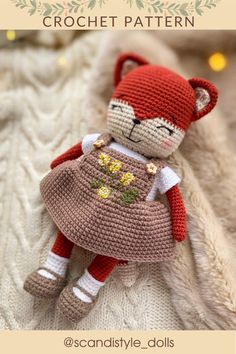 a crochet doll is laying on a blanket with the caption'crochet pattern '