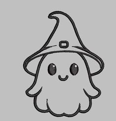 a cute little ghost with a hat on it's head