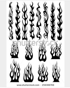 the silhouettes of different flames on a white background stock photo, images and clippings